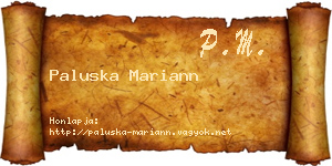 Paluska Mariann névjegykártya